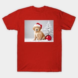 Adorable lab puppy in a Santa hat T-Shirt